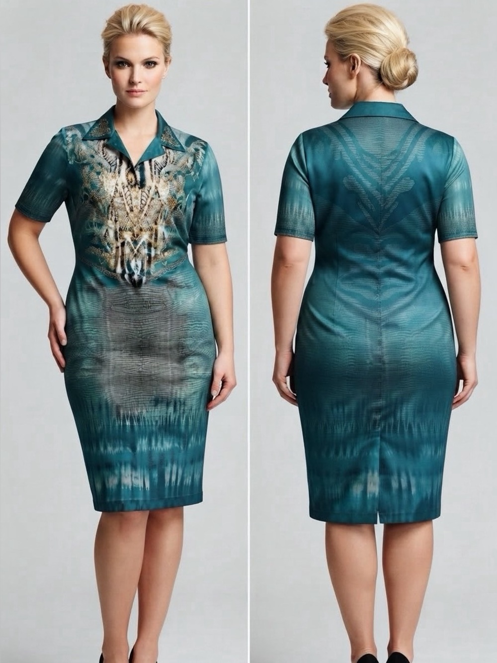 NWT POLEN POE SATIN DRESS SHORT SHEER SLEEVES UNLINED COLLARED FORMAL SILK GOWN